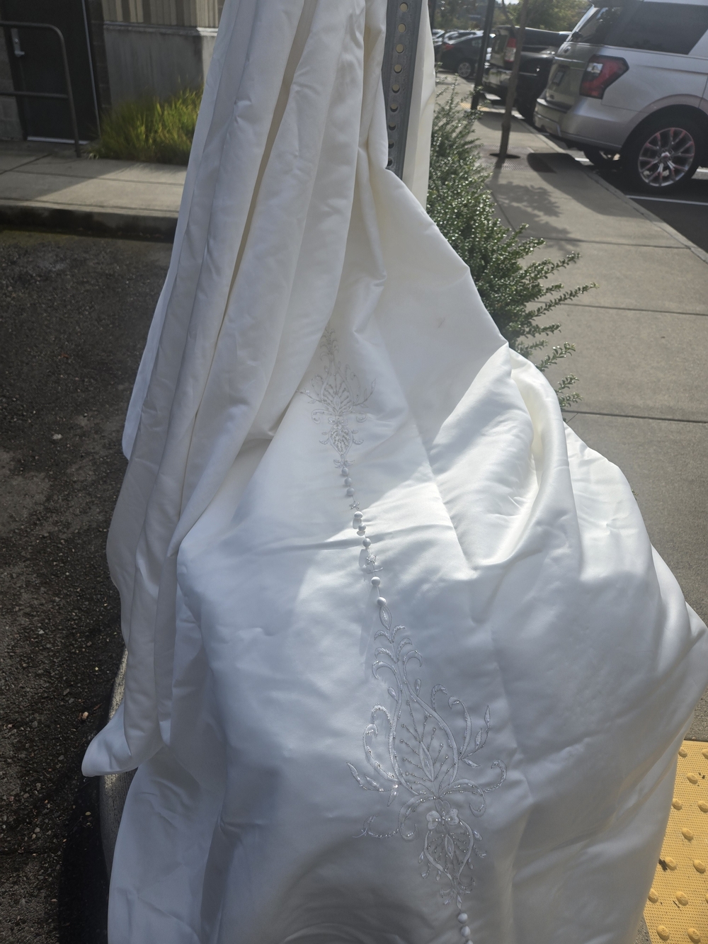 Allure Bridal Halter Top Elegant White Wedding Dress with Beaded Bodice - Picture 3 of 11